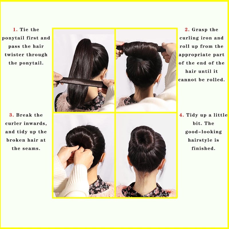 FORESRUM 4 Count Magic Hair Donut Bun Makers-Coffee for Women and Kids - Image 3